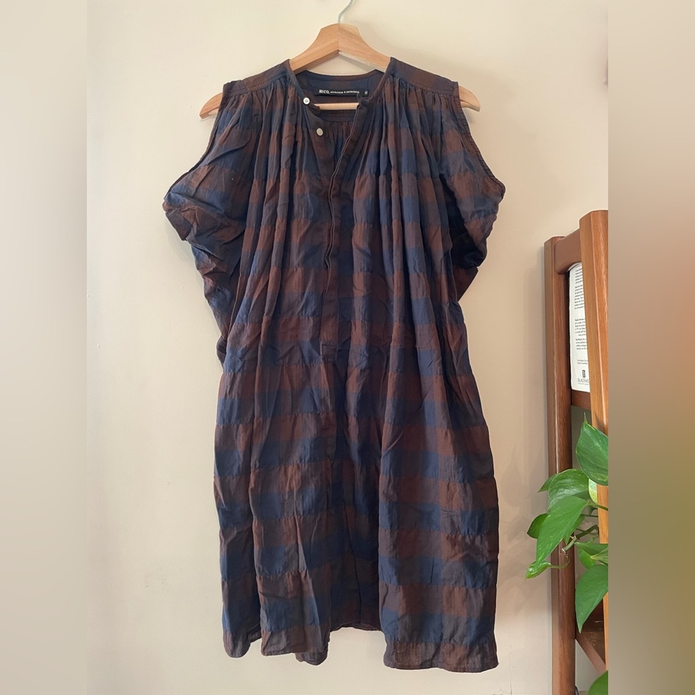 Nicholson & Nicholson Striped Navy and Brown Dress Size 36